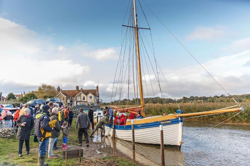 Salford sailing into Cley Harbour photo copyright Chris Taylor Photo taken at  and featuring the Cruising Yacht class