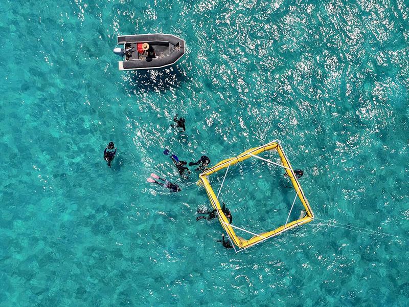 Drone shot float enclosures photo copyright Gary Cranitch Queensland Museum taken at  and featuring the Cruising Yacht class
