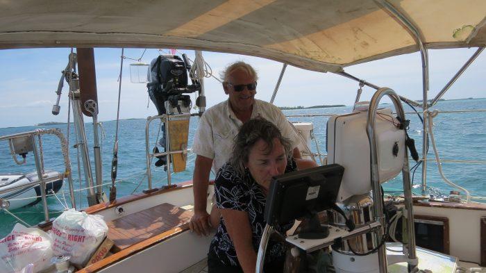 Bob Benner and Connie van Bussel navigate their Cabo 38 sloop Meredith through the Bahamas photo copyright Stephen and Nancy Carlman taken at  and featuring the Cruising Yacht class
