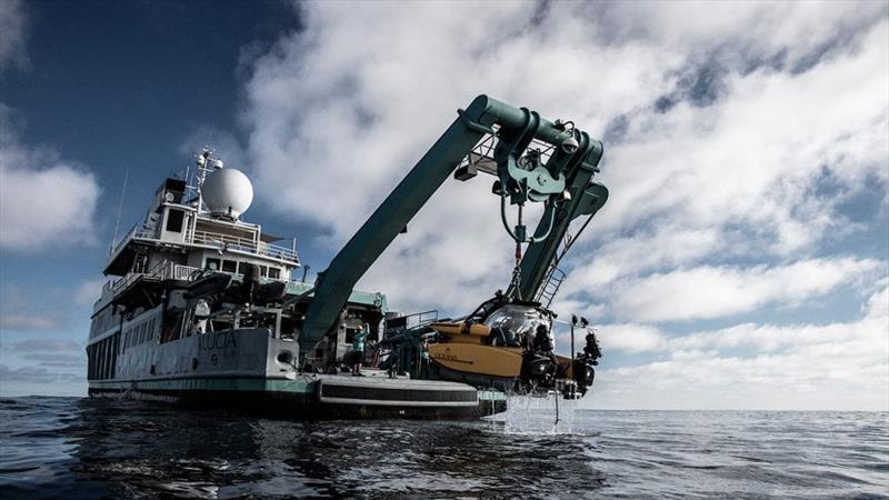 The OceanX research vessel Alucia and submersible Nadir photo copyright Luis Lamar, National Geographic taken at  and featuring the Cruising Yacht class