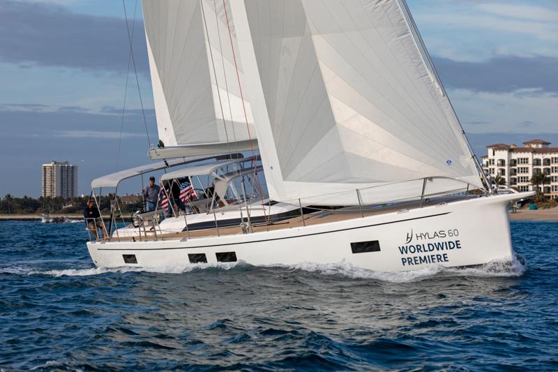 Hylas H60 sailing yacht leaving Riviera Beach photo copyright Sand People taken at  and featuring the Cruising Yacht class