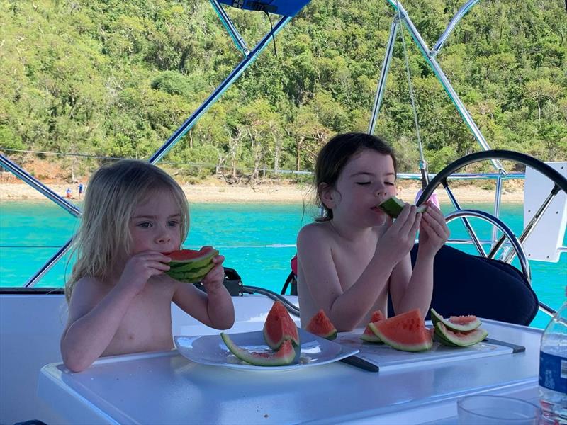 Watermelon! A great snack for onboard! photo copyright Catherine Guiader taken at  and featuring the Cruising Yacht class