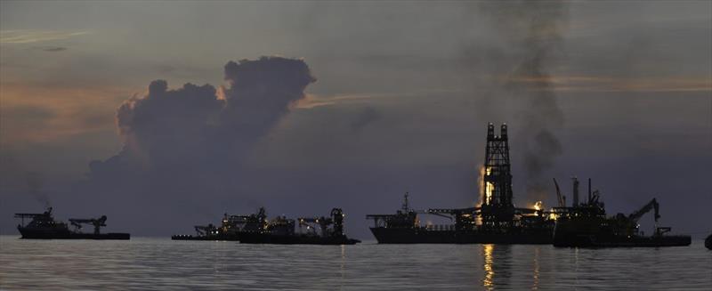 The Deepwater Horizon well released an estimated 168 million gallons of oil and 45 million gallons of natural gas into the ocean, making it the largest accidental marine oil spill in history photo copyright Cabell Davis, Woods Hole Oceanographic Institution taken at  and featuring the Cruising Yacht class