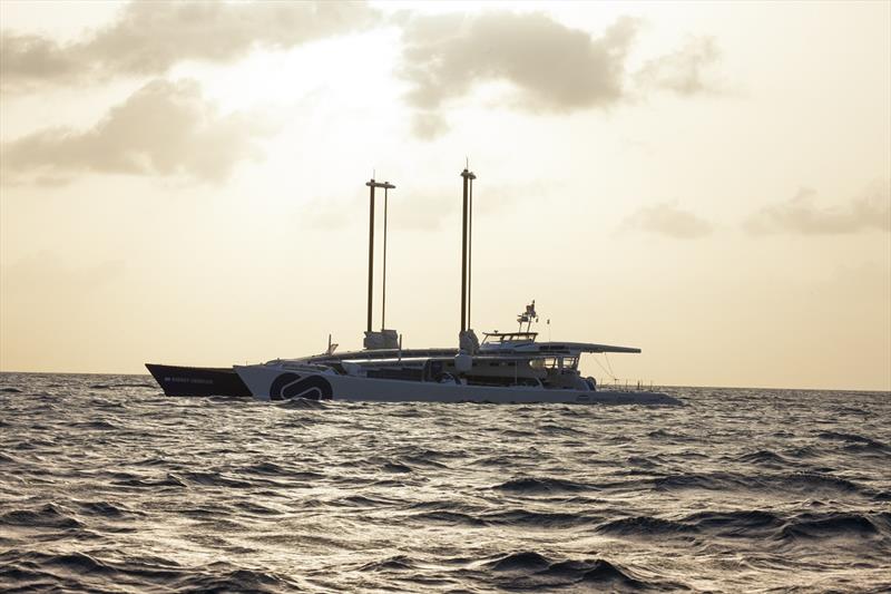 Energy Observer leaving Fort-de-France photo copyright Francine Kreiss taken at  and featuring the Cruising Yacht class