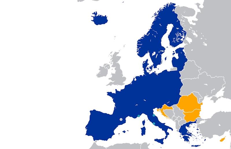 Map of the Schengen Area photo copyright CC taken at  and featuring the Cruising Yacht class