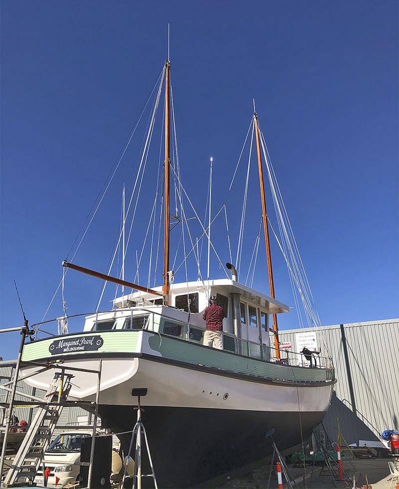 Margaret Pearl nears completion at the Queenscliff adjunct of the Wooden Boat Shop photo copyright Wooden Boat Shop taken at Queenscliffe Lonsdale Yacht Club and featuring the Cruising Yacht class