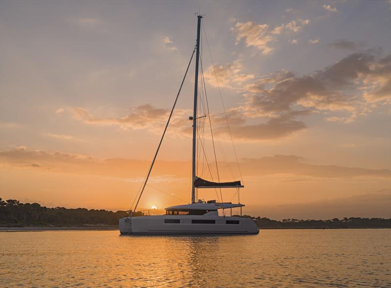 Lagoon 50. Last light photo copyright Nicolas Claris taken at  and featuring the Cruising Yacht class