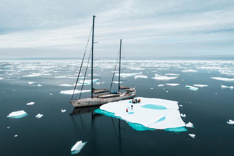 Pangaea's crew visits an iceberg - photo © Etienne Claret