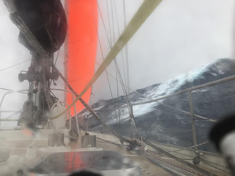 Storm jib conditions aboard Moli - photo © Image courtesy of Randall Reeves