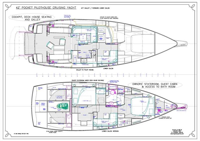 Heyman 42 PPH aft galley GA photo copyright Heyman Yachts taken at  and featuring the Cruising Yacht class