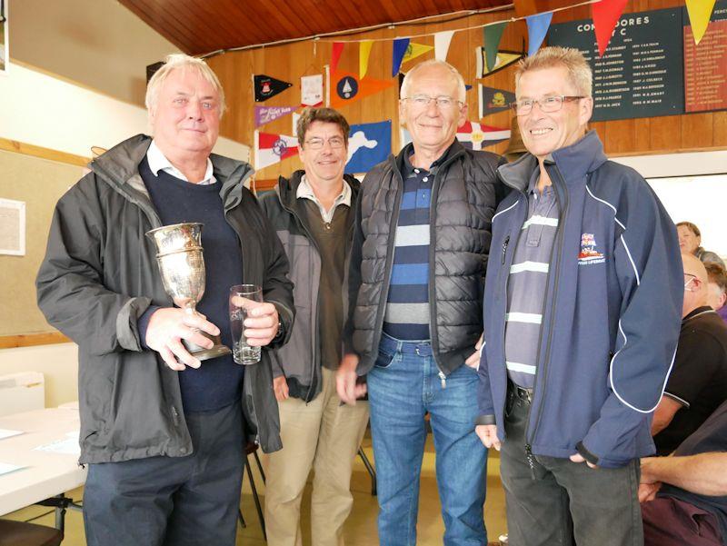 Cruiser class winning skipper John Searle (left) with crew, Andrew Bodenham, Stewart Monaghan and Gareth Jones - Kippford Week at Solway photo copyright Little Doris taken at Solway Yacht Club and featuring the Cruising Yacht class