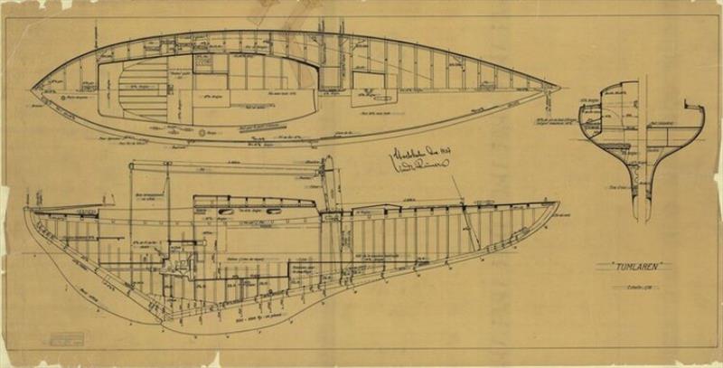 Knud Reimers Tumlaren drawing 1937 - photo © Southern Woodenboat Sailing