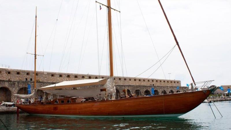 Agneta at anchor in the Mediterranean - photo © Southern Woodenboat Sailing