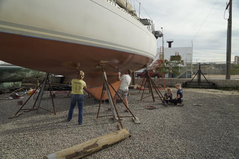 The Gifford family laying on Copper Coat to s/v Totem photo copyright Behan Gifford taken at Ocean Cruising Club and featuring the Cruising Yacht class