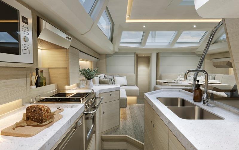 Oyster 495 - Saloon galley photo copyright Oyster Yachts taken at  and featuring the Cruising Yacht class