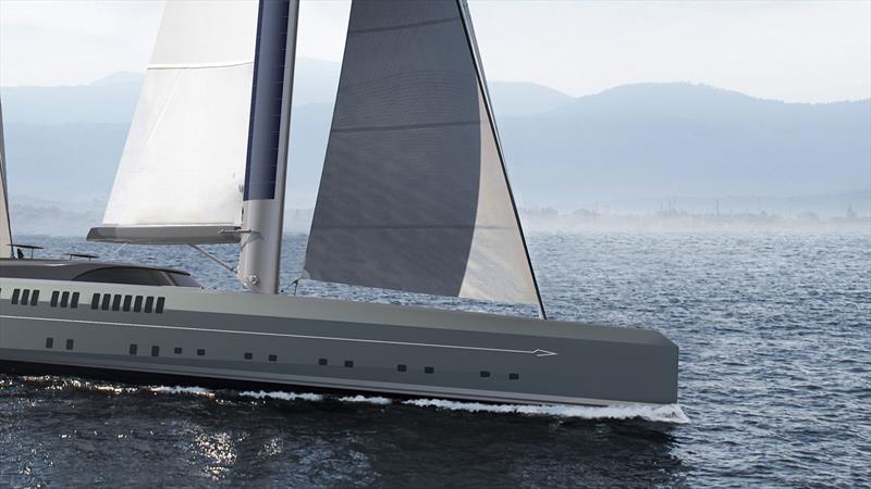 Wing 100 sailing fwd view photo copyright Royal Huisman taken at  and featuring the Cruising Yacht class