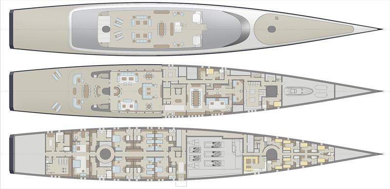 Wing 100 general arrangement photo copyright Royal Huisman taken at  and featuring the Cruising Yacht class