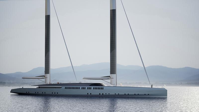 Wing 100 anchored side view photo copyright Royal Huisman taken at  and featuring the Cruising Yacht class