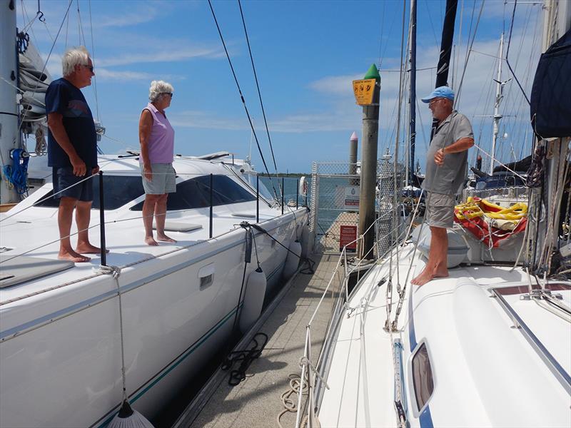 Liam, Annie and Andrew on the Quarantine Dock photo copyright Andrew and Clare Payne / Freedom and Adventure taken at  and featuring the Cruising Yacht class
