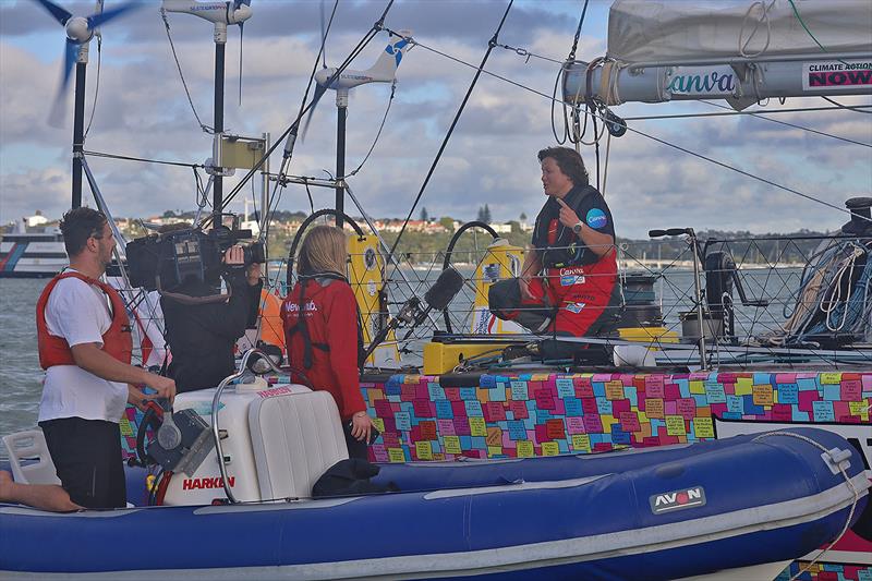 Lisa Blair arrives in Auckland from Sydney, after setting new record for crossing 'The Ditch' photo copyright  Ella Sagnol taken at Royal New Zealand Yacht Squadron and featuring the Cruising Yacht class