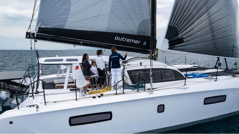 Nikki Henderson and women on board - photo © Outremer Catamarans