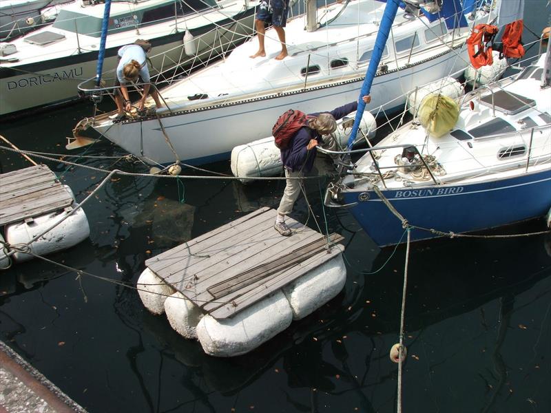 Landing in Kagoshima, Mira in the background - photo © Nick and Jenny Coghlan - s/v Bosun Bird