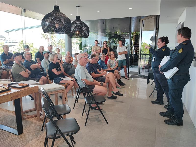 ABF addresses the rally participants at the BoatWorks on the Gold Coast photo copyright Island Cruising NZ taken at  and featuring the Cruising Yacht class