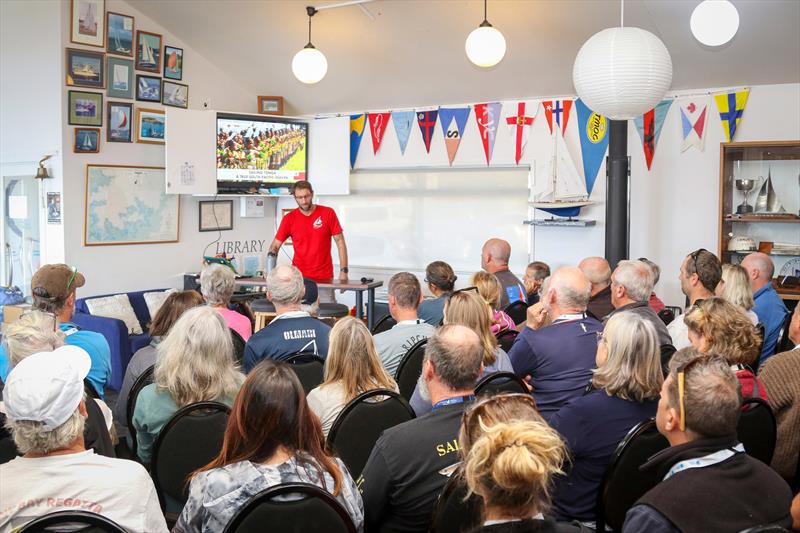 Joe Caesar from the Boatyard in Vava'u briefs the crowd - Pacific Rally 2025 photo copyright Jacob Fewtrell Media taken at  and featuring the Cruising Yacht class