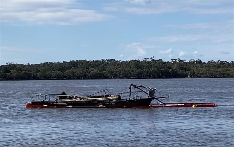 Booms were placed around the vessel photo copyright Marine Rescue NSW taken at  and featuring the Cruising Yacht class