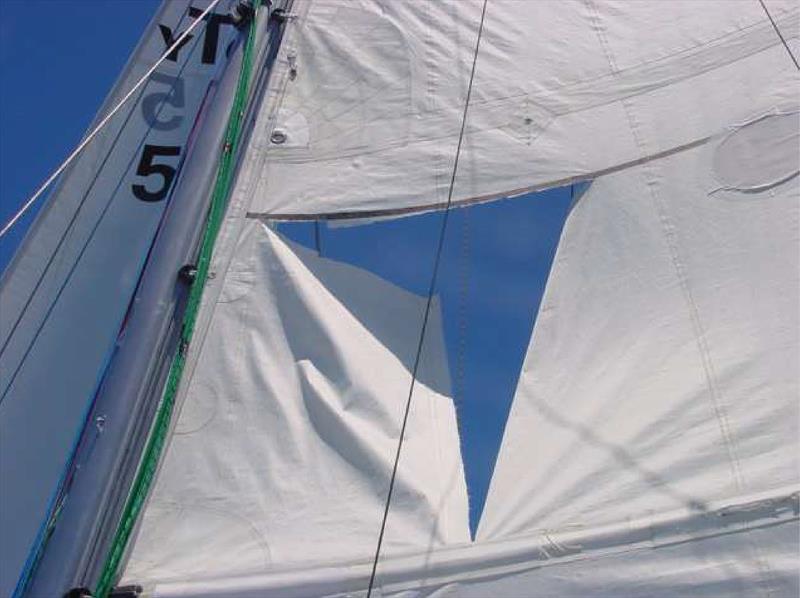 Never a prettu sight when the Mainsail goes.. - photo © Ken Gourlay
