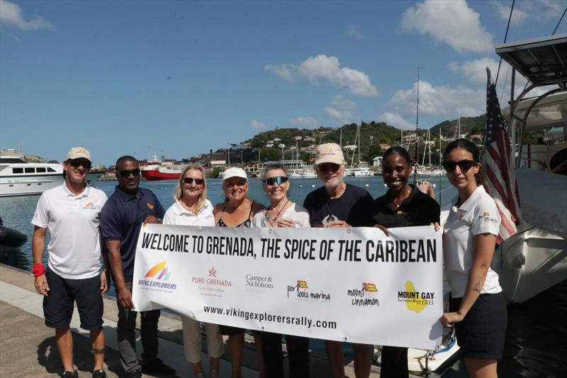 SY Agape (Dolphin 460) is the first arrival at Port Louis Marina - photo © Viking Explorers Rally