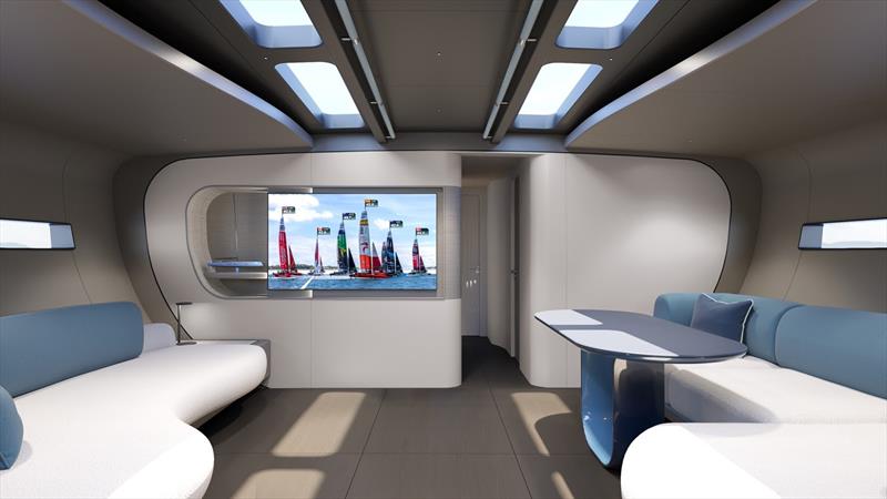 Baltic 80 Café Racer - The semi-enclosed option with armchairs and the enclosed incorporates an extended sofa - photo © Baltic Yachts