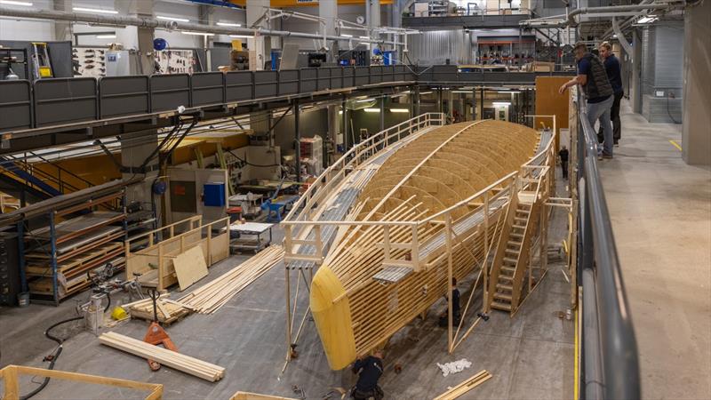 Baltic 80 Café Racer - Male plug construction in preparation for the female carbon tool - photo © Baltic Yachts