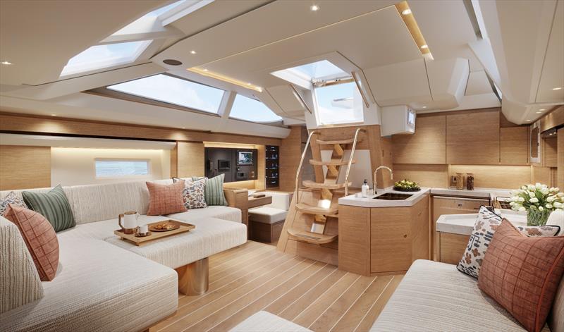 Oyster 515 - Saloon Oak Daybed - photo © Oyster Yachts