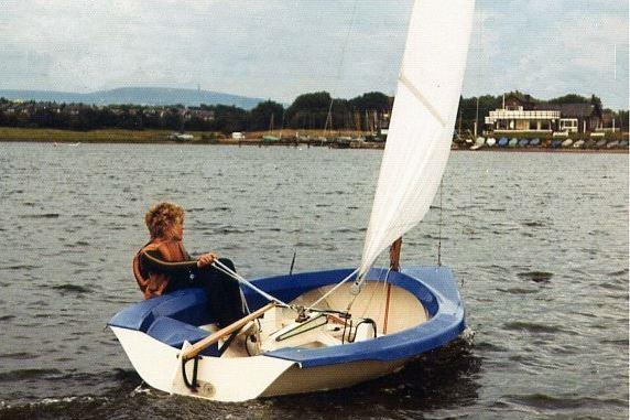 A young Lawrie Smith (who would go on to win the Merlin Rocket Championships) sailing the prototype Harrier at Elton SC. The Harrier would prove to be a successful single handed dinghy, only to be swept away by the arrival of the Laser - photo © K. Callaghan