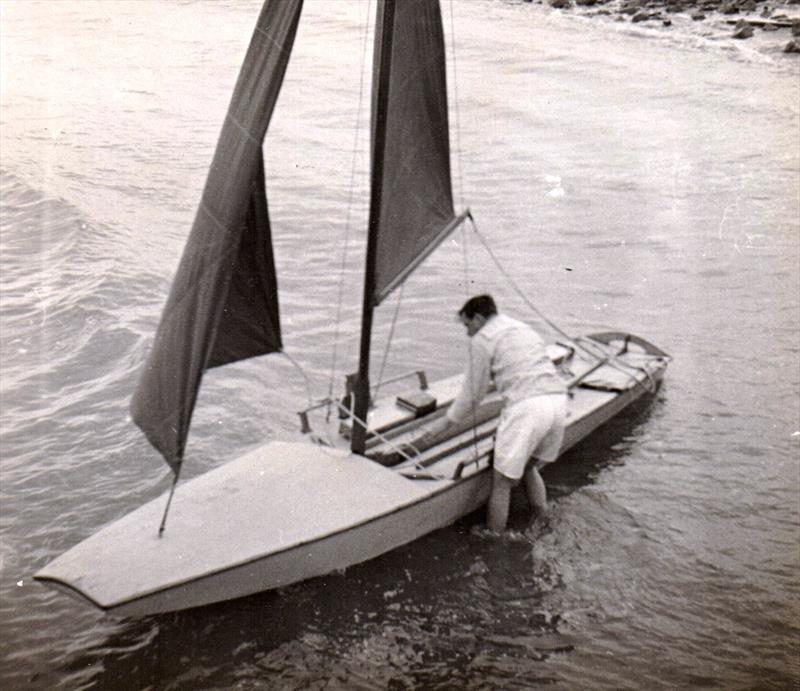 At first glance this might well be taken for another boat that has become an iconic part of the performance dinghy sailing scene, but the boat is actually the 1947 designed Dingbat photo copyright G. Westell taken at  and featuring the Classic & Vintage Dinghy class