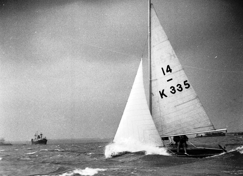 Owner Max Johnson, with designer John Westell out on the wire, take Coronet on her first test sail at Warsash - photo © G. Westell