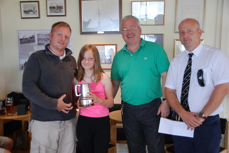 Richard and Lizzie Whitefoot receive the Wyche Cup in the Classic and Vintage Dinghy Open at Norfolk Broads YC photo copyright Bill & Diana Webber taken at Norfolk Broads Yacht Club and featuring the Classic & Vintage Dinghy class