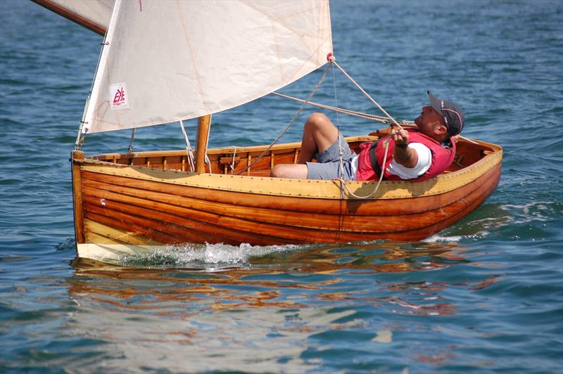 Nigel Daniels in his beautifully presented Axe OD (showing how originality can be preserved, yet still allow the boat to race successfully) a worthy winner of the Concours prize at the Bosham Classic Boat Revival 2018 - photo © Dougal Henshall