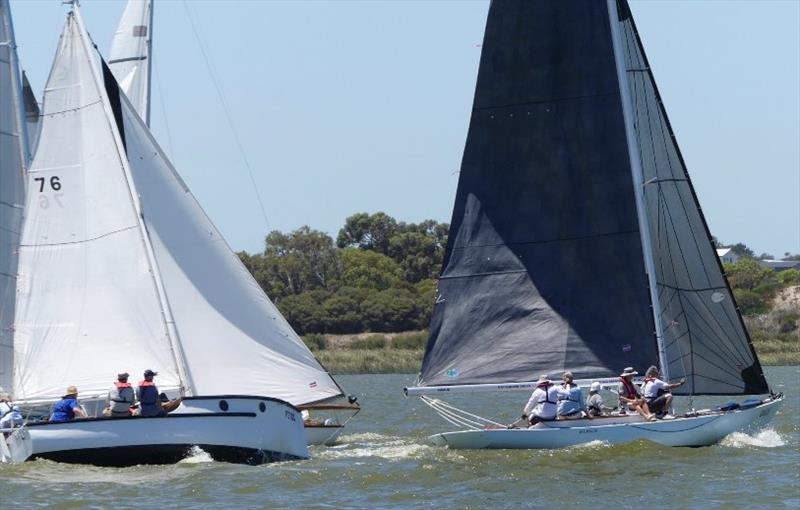 The vintage boat racing provided plenty of excitement - Goolwa Regatta Week photo copyright Chris Caffin taken at Goolwa Regatta Yacht Club and featuring the Classic & Vintage Dinghy class