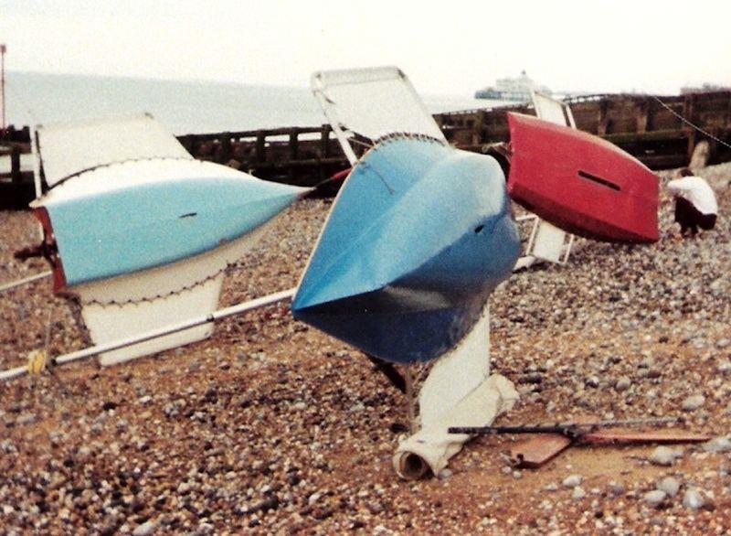 Magnums and scows awaiting an International Moth race photo copyright IMCA taken at  and featuring the Classic & Vintage Dinghy class