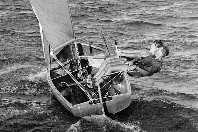 Charles Currey on the helm of a Fairey International 14 at the Worlds in Bermuda and, despite being a mass-produced hull in a restricted development class fleet, the Fairey boat offered cost effective access to the top class fleets photo copyright David Chivers / Austin Farrar taken at Royal Bermuda Yacht Club and featuring the Classic & Vintage Dinghy class