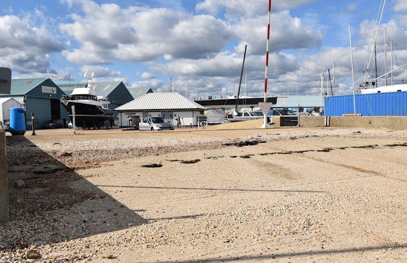 If there were Blue Plaques given for major locations in the sailing world then the old Fairey Marine slipway would surely have several photo copyright Dougal Henshall taken at  and featuring the Classic & Vintage Dinghy class