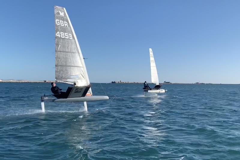 Dylan Fletcher and Mike Lennon take to the water to try out the latest wireless load sensors photo copyright Cyclops Marine taken at  and featuring the  class