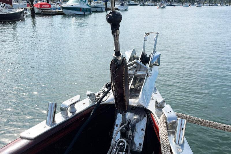The 1955 custom sloop Cetawayo uses a Cyclops load sensor on the forestay - photo © Cyclops Marine