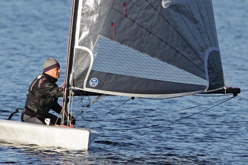 David Summerville at the Yorkshire Dales Brass Monkey photo copyright Paul Hargreaves taken at Yorkshire Dales Sailing Club and featuring the D-Zero class