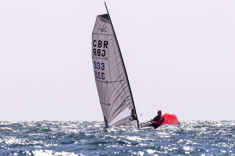 Liz Potter in Zippy Zero with halyard problems - Barracuda Bay D-Zero Nationals at Brixham - photo © Georgie Altham / www.facebook.com/galthamphotography