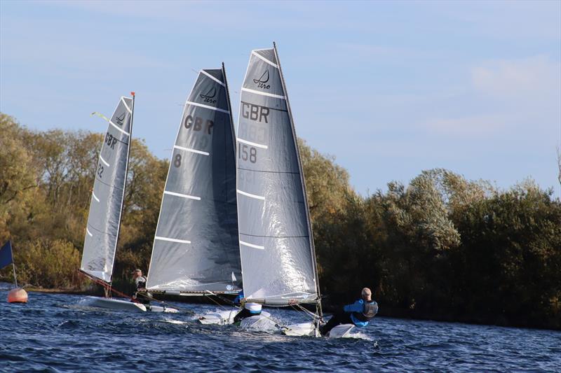 Heading to the gybe mark during the Hunts D-Zero Open photo copyright Helen Bailey taken at Hunts Sailing Club and featuring the D-Zero class