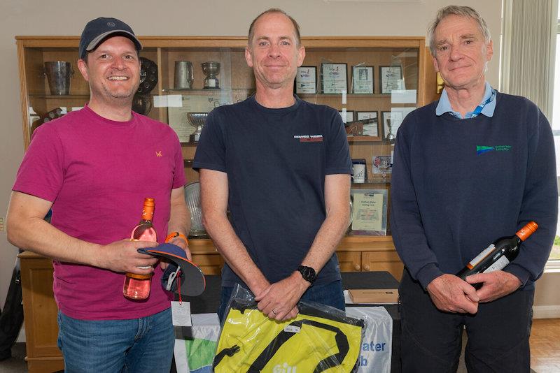 Prize-winners Colin Glover, Neil Washington and John Aston - D-Zero open meeting at Grafham Water - photo © Paul Sanwell / OPP