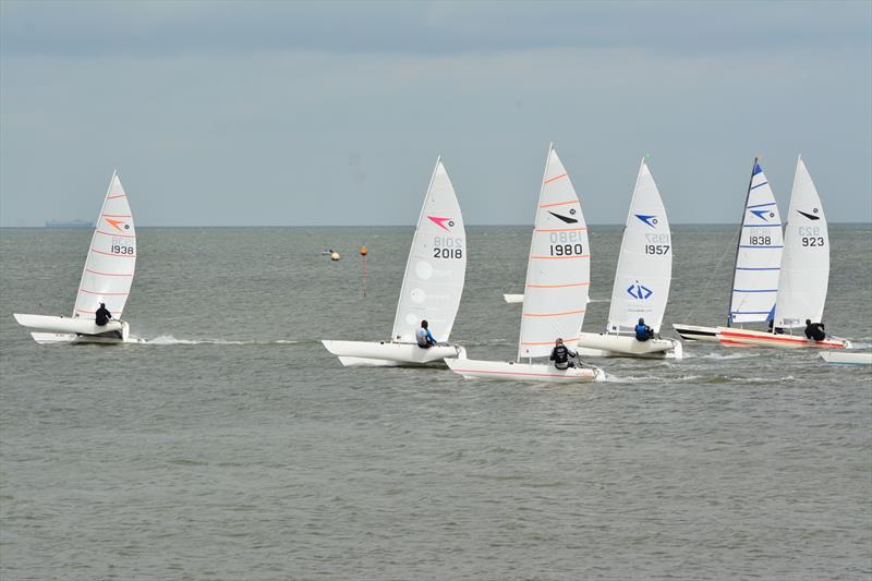 Race 2 start during the Sprint 15 TT at Seasalter photo copyright David Cramphorn taken at Seasalter Sailing Club and featuring the Dart 15 class